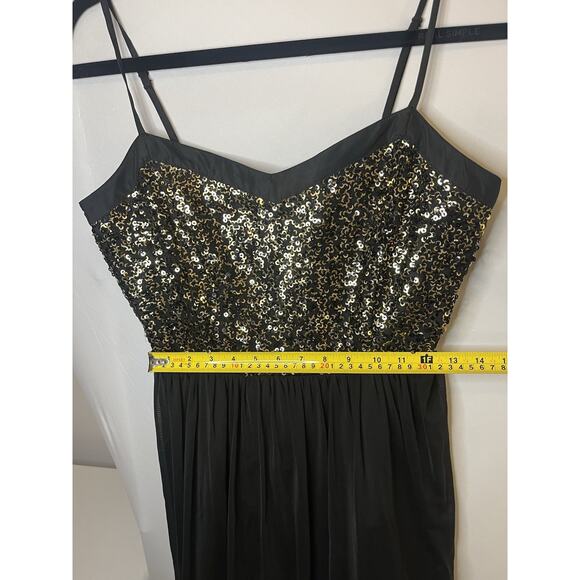 Jack by BB Dakota Carrian Women's Cocktail Dress Black With Gold Sequin Size 6 - Picture 7 of 9